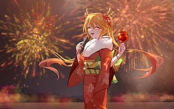 Tohru, , fireworks, Kobayashi-san Chi no Maid Dragon, manga, Tohru Kobayashi, protagonist, Kobayashi Toru HD wallpaper