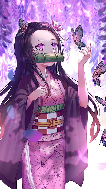 Nezuko, Demon, Cartoon HD phone wallpaper
