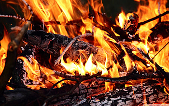 Fire, Abstract, Phtography, Yellow, Wood, Red HD wallpaper