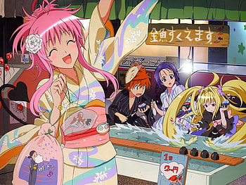 happy festival, other, girls, anime HD wallpaper