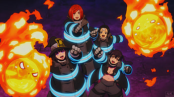 Fire Force - Maki/Tamaki/Lisa, Fire Force, Anime Girl, Tamaki Kotatsu, Maki Oze HD wallpaper