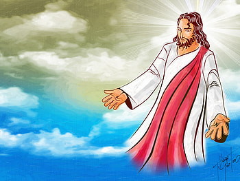 Jesus Christ, god, religion, christianity, holiday, heaven, sky, easter, cloud HD wallpaper