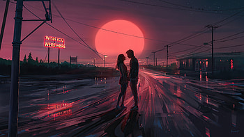 Wish You Were Here , love, couple, artist, artwork, digital-art, artstation HD wallpaper