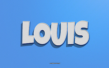 Louis, blue lines background, with names, Louis name, male names, Louis greeting card, line art, with Louis name HD wallpaper