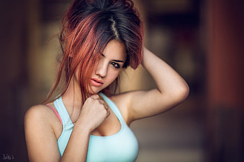 Delaia Gonzalez, babe, lady, model, red head, woman HD wallpaper
