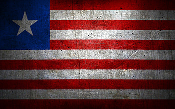 Liberian metal flag, grunge art, African countries, Day of Liberia, national symbols, Liberia flag, metal flags, Flag of Liberia, Africa, Liberian flag, Liberia HD wallpaper