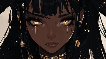 Stunning Ultra of a Black Anime Girl, Anime, black anime girl, artistic, portrait, fantasy, fantasy anime HD wallpaper