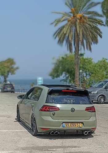Golf gti, sky, Volkswagen, car, exhaust, German, sports car HD phone wallpaper