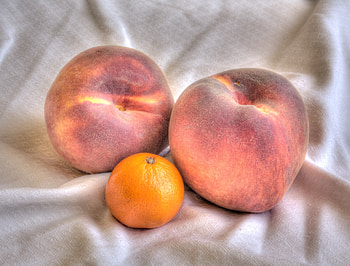 Fruits, Food, Peaches, Mandarin, Tangerine HD wallpaper