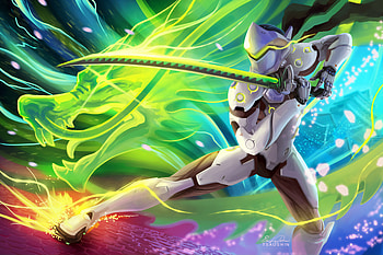 Genji , genji-overwatch, overwatch, artist, artwork, digital-art, deviantart HD wallpaper
