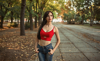 Lovely Girl, outdoor, road, model, woman HD wallpaper