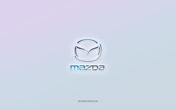 Mazda logo, cut out 3d text, white background, Mazda 3d logo, Mazda emblem, Mazda, embossed logo, Mazda 3d emblem HD wallpaper