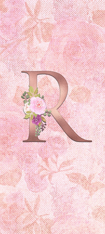 Rose gold flower R, magenta, flowers, pink, latter, alphabet HD phone wallpaper