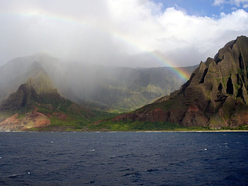 lake rainbow , rainbow, lake HD wallpaper