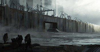 Metal harbour, Sci Fi, Structure HD wallpaper