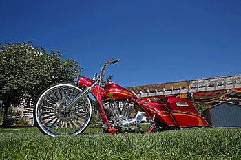 2004 Harley-Davidson Road King, Chrome, , Bike, Red HD wallpaper