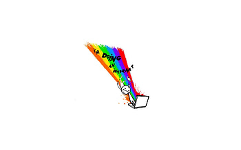 Funny Internet Meme Minimalistic Rainbows Text HD wallpaper