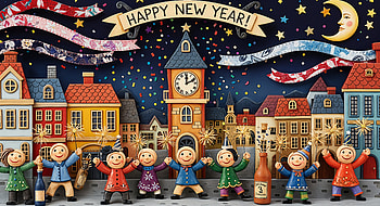 Midnight Joy: New Year's Eve, New Year's Eve Mood, Fireworks, Clock Tower, Celebration HD wallpaper