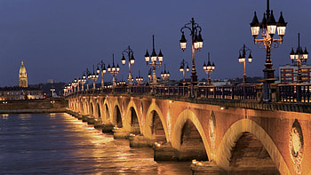bridge in paris, night, graphy, lights, bridge, water, evening HD wallpaper