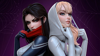 Marvel Silk And Gwen, gwen, silk, superheroes, artist, artwork, digital-art, artstation HD wallpaper