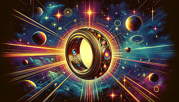 Stellar Gold Ring Cosmic Art, gold ring, space, galaxy, ring, planet HD wallpaper