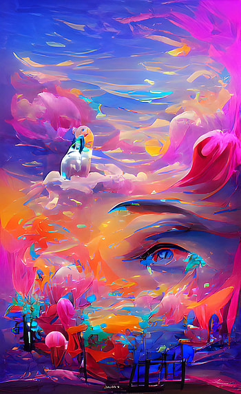 Never ending dreams, red, magenta, art, pink, dream, cool, colorfull, eyes, colorful, colors HD phone wallpaper