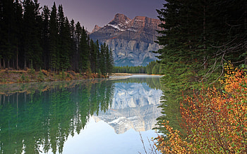 Nature, Trees, Mountains, Autumn, Bush, Lake, Silence HD wallpaper
