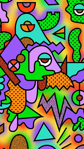 Preview figurines, colorful, drawing, acid HD phone wallpaper