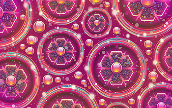 Texture, pink, flower, glossy, paper, orange, pattern HD wallpaper
