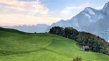 Nature, Small House, Lodge, Hill, Meadow, Pasture, Expanse, Open Spaces HD wallpaper