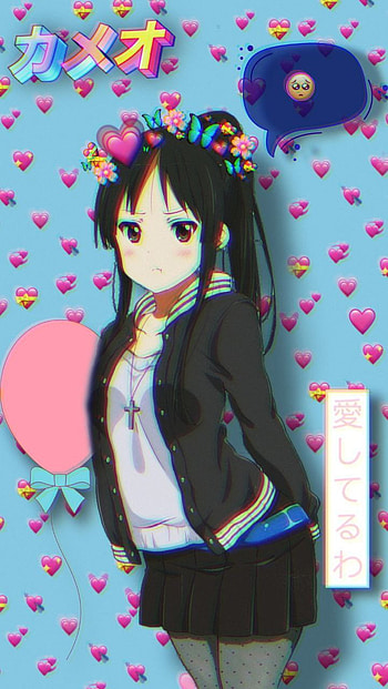 Mio Akiyama, k-on, hair, pink, kawai, anime HD phone wallpaper