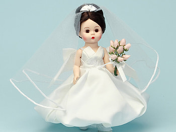 Doll Married, doll, wedding, abstract, graphy, flowers, dress HD wallpaper