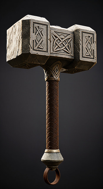 Epic Hammer: Stunning Design, fantasy, weapon, stone HD phone wallpaper