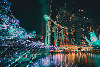 Cities, Night, Structure, Singapore HD wallpaper