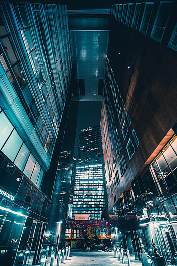 Cities, Building, Car, Night City, Machine, Glow HD phone wallpaper