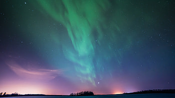 Astotin Lake Northern Lights HD wallpaper