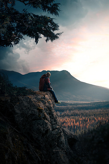 Alone, Mountains, Rocks, Miscellanea, Miscellaneous, Loneliness, Lonely HD phone wallpaper