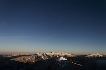Nature, Sky, Mountains, Night, Vertex, Top HD wallpaper