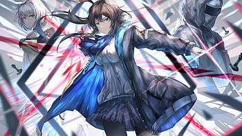 Blue Eyes Amiya Doctor Kal'tsit Arknights HD wallpaper