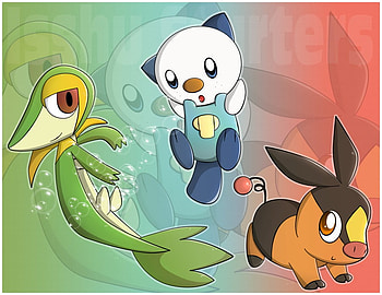 starters, tepig, cute, oshawatt, snivy HD wallpaper