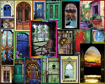 Door, Artistic, Collage, Colorful HD wallpaper