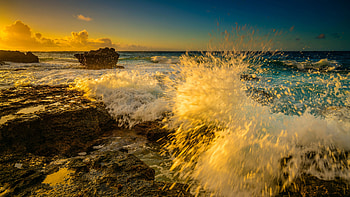 Oahu sunset, Oahu Island, Sunset scenery, Golden hour HD wallpaper