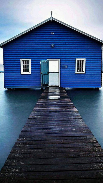 Blue Colour, Blue Colour House HD phone wallpaper