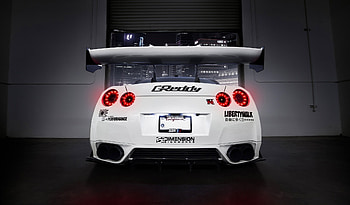 nissan gtr r35 liberty walk white rear spoiler HD wallpaper