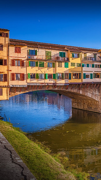 Ponte Vecchio, Arno river, Florence, Windows 10 spotlight HD phone wallpaper