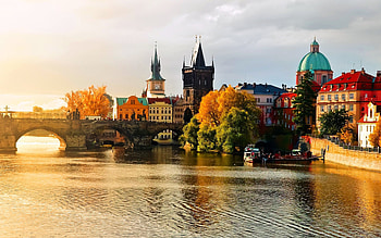 Cityscape view, Urban charm, City lights, Prague's beauty HD wallpaper