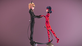 Ladybug and Cat Noir, Artstation creations, Miraculous animation, Fan favorites HD wallpaper