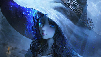 Blue Eyes Ranni the Witch Big Hat Elden Ring HD wallpaper