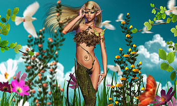 Elf, beautiful, fantasy, 3d HD wallpaper