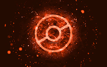 Pokemon Go orange logo, , orange neon lights, creative, orange abstract background, Pokemon Go logo, online games, Pokemon Go HD wallpaper
